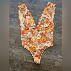 Zara one piece floral bathing suit